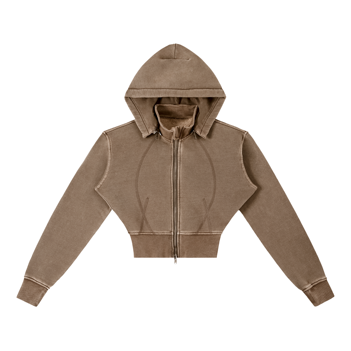 Luxury London Clothing Vintage Washed Cropped Fleece Hoodie
