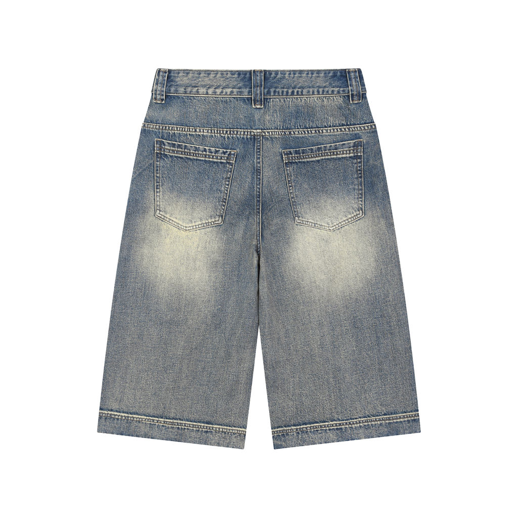 Luxury London Clothing Vintage Wash Baggy Denim Shorts