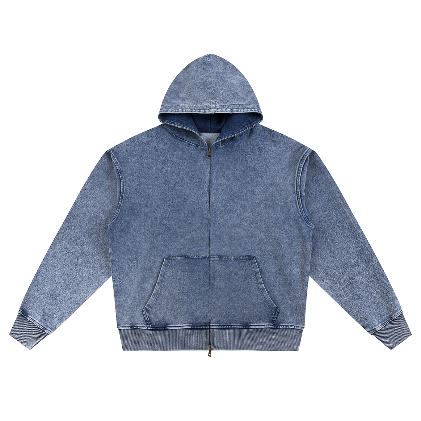 Luxury London Clothing Snow Wash Oversized Zip-Up Hoodie