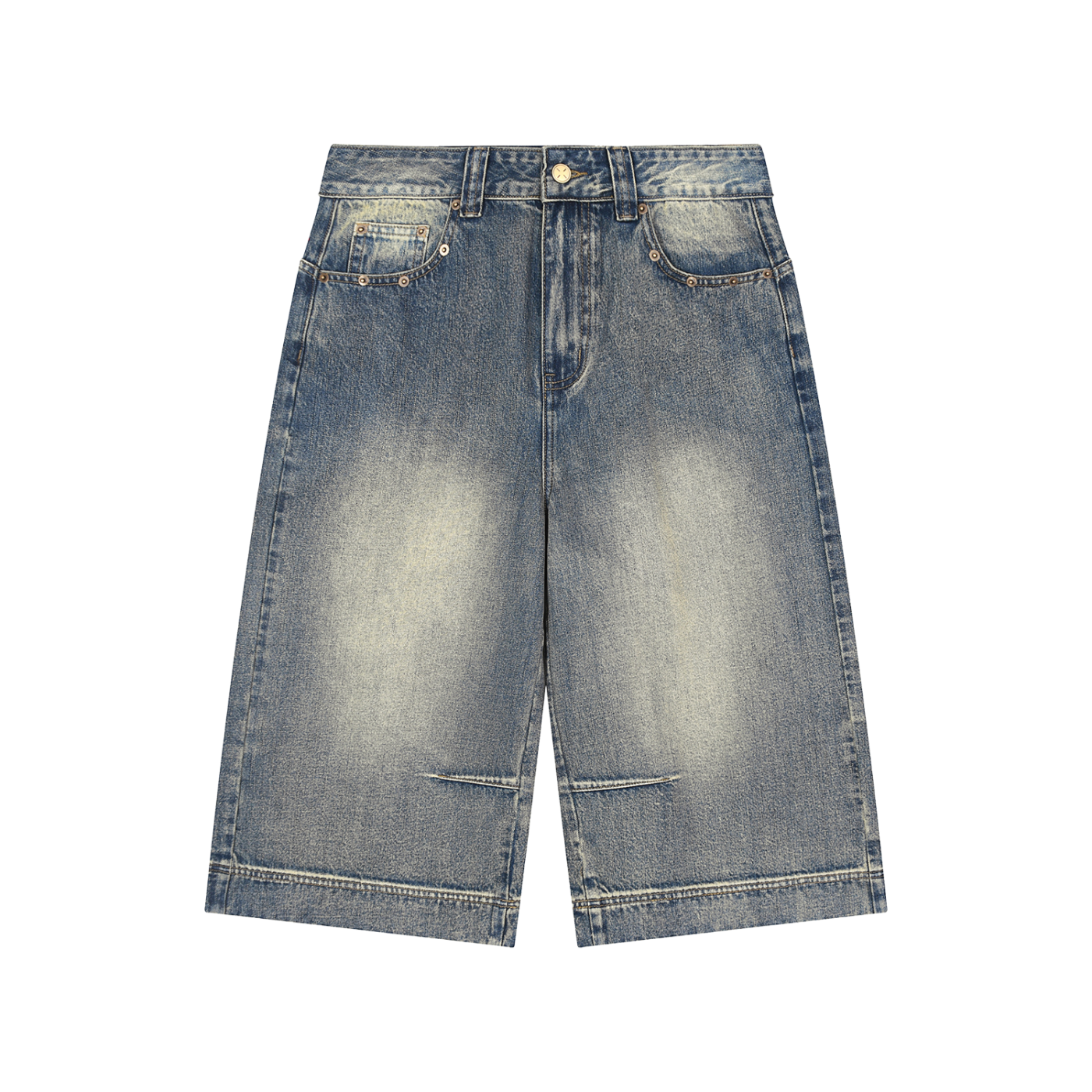 Luxury London Clothing Vintage Wash Baggy Denim Shorts