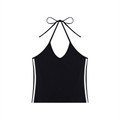 Luxury London Clothing Block Halter Crop Tank Top