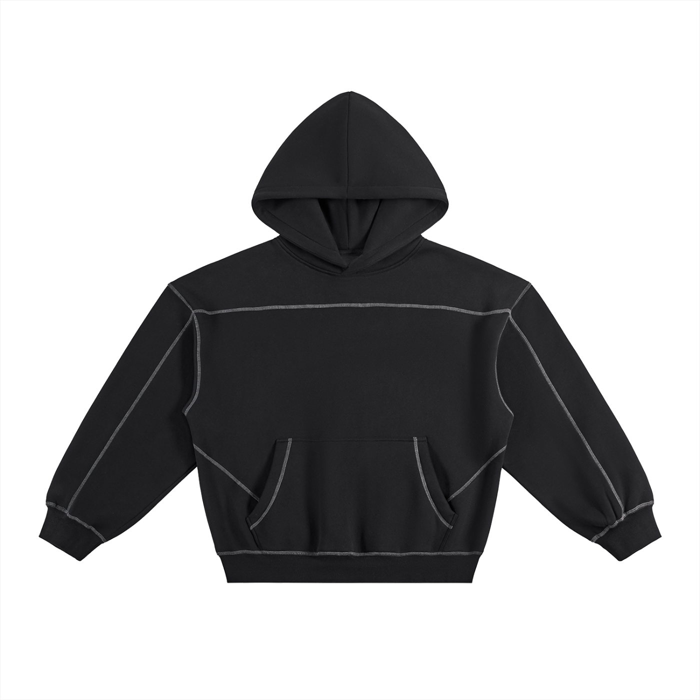 Luxury London Clothing Stitched Boxy Fleece Hoodie