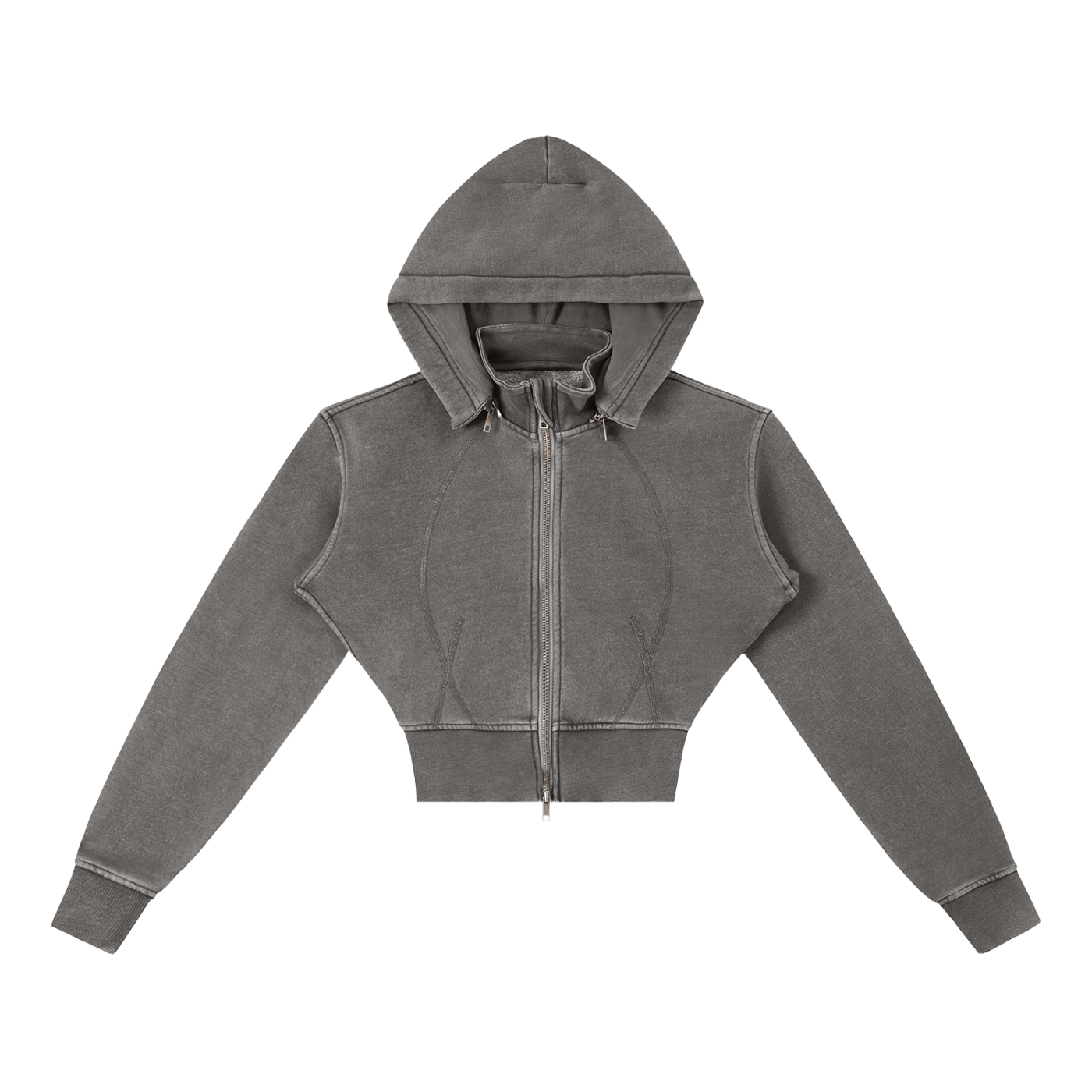 Luxury London Clothing Vintage Washed Cropped Fleece Hoodie