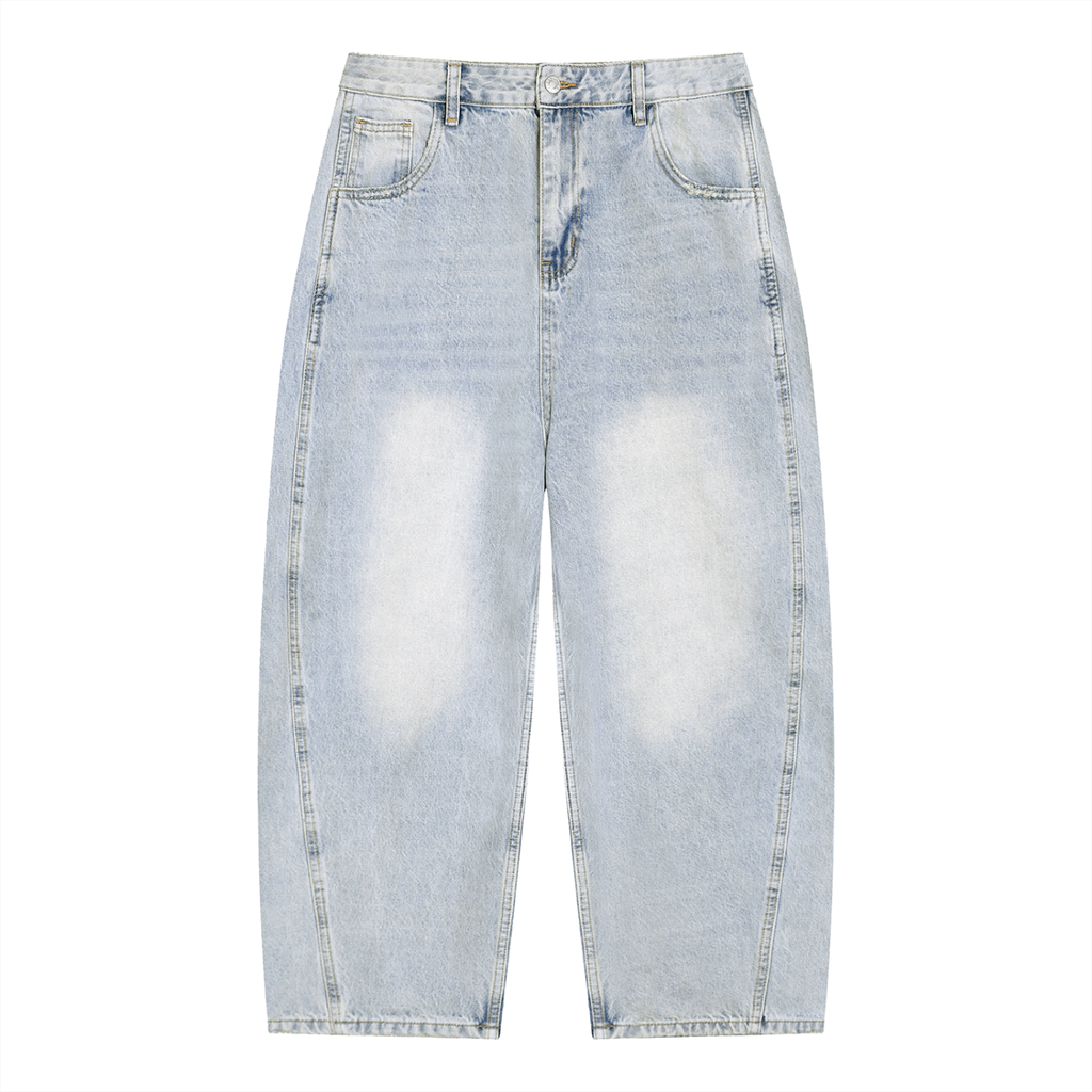 Luxury London Clothing Vintage Wash Sunfade Barrel Leg Jeans