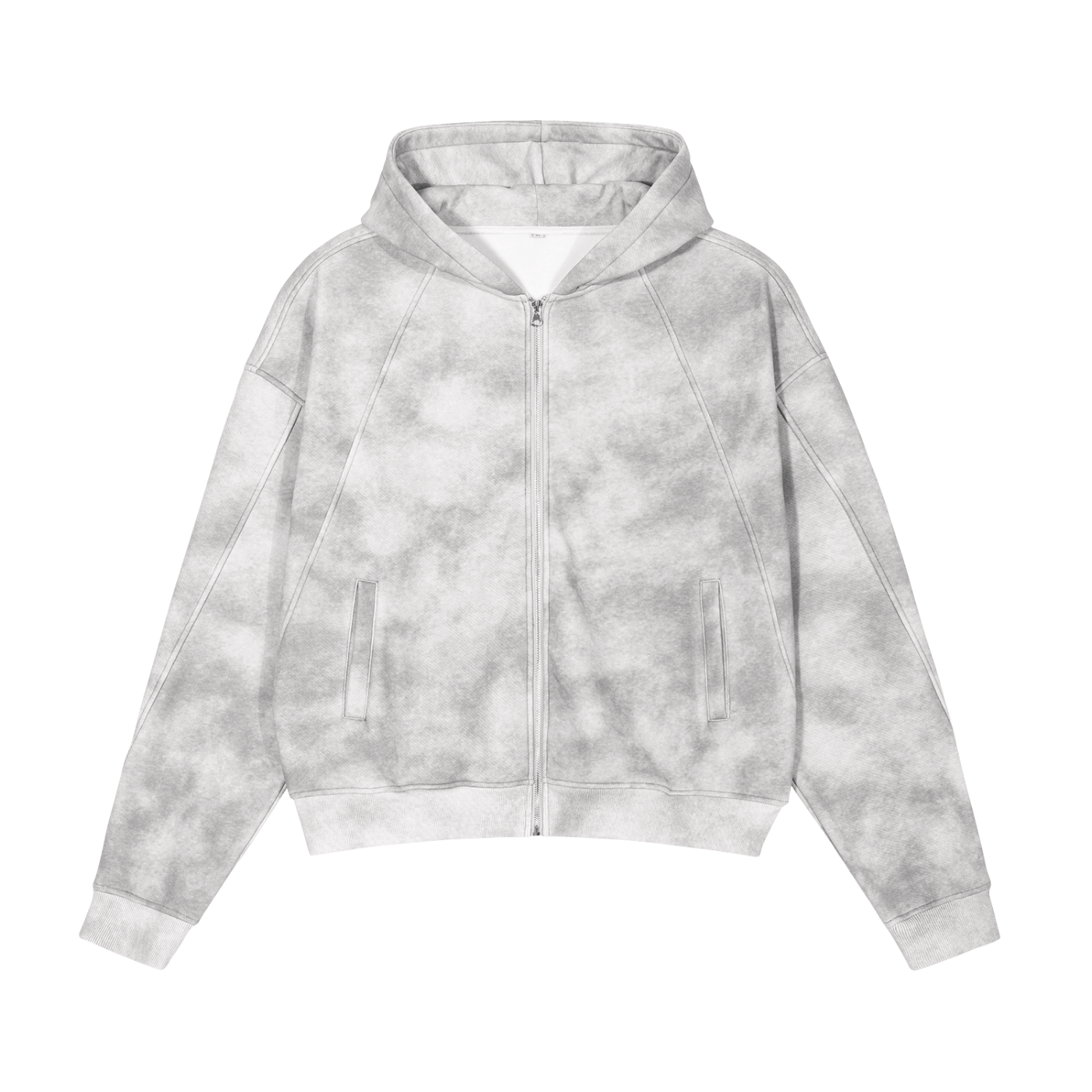 Luxury London Clothing Dirty Washed Zip-Up Fleece Hoodie