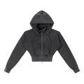Luxury London Clothing Vintage Washed Cropped Fleece Hoodie