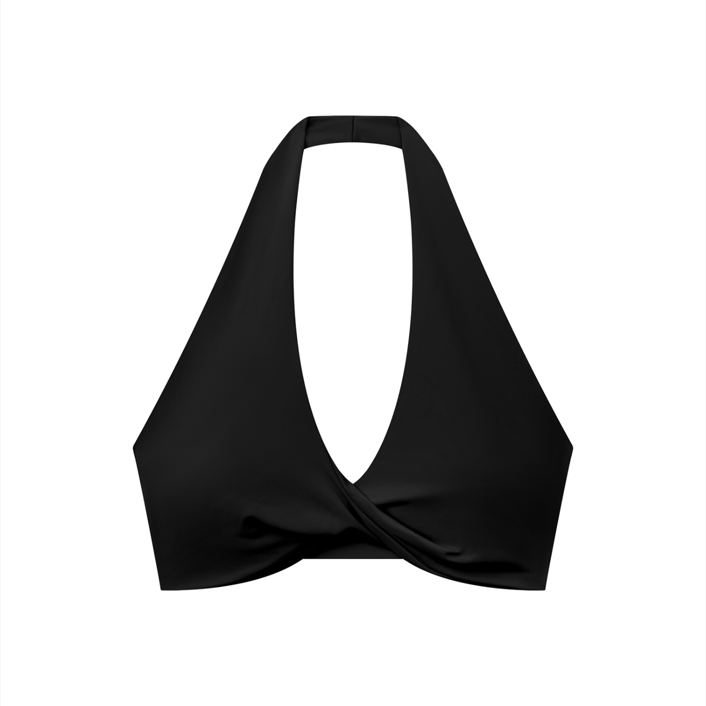 Luxury London Clothing Pleated Halter Sports Bra