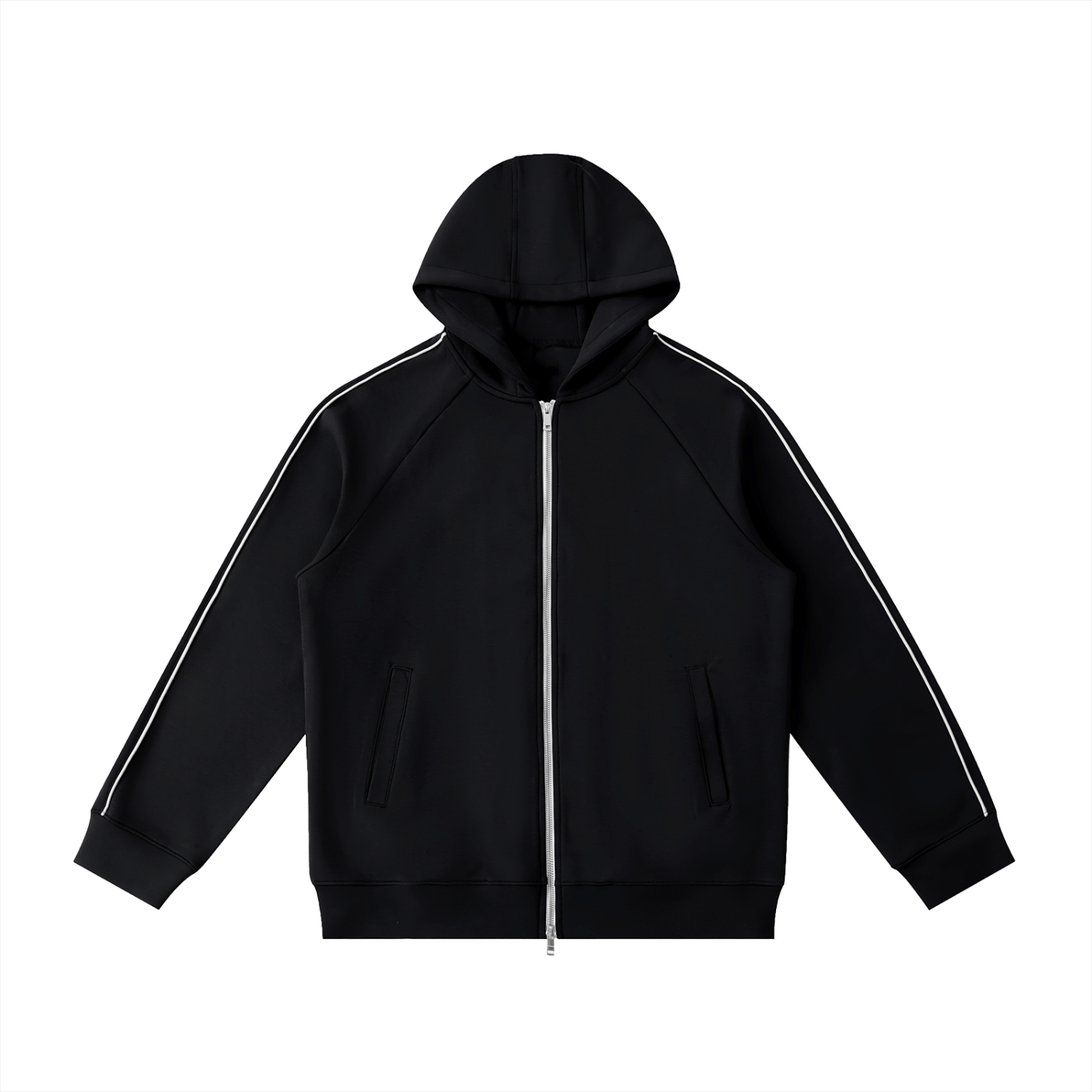 Luxury London Clothing Raglan Sleeve Zip Hoodie