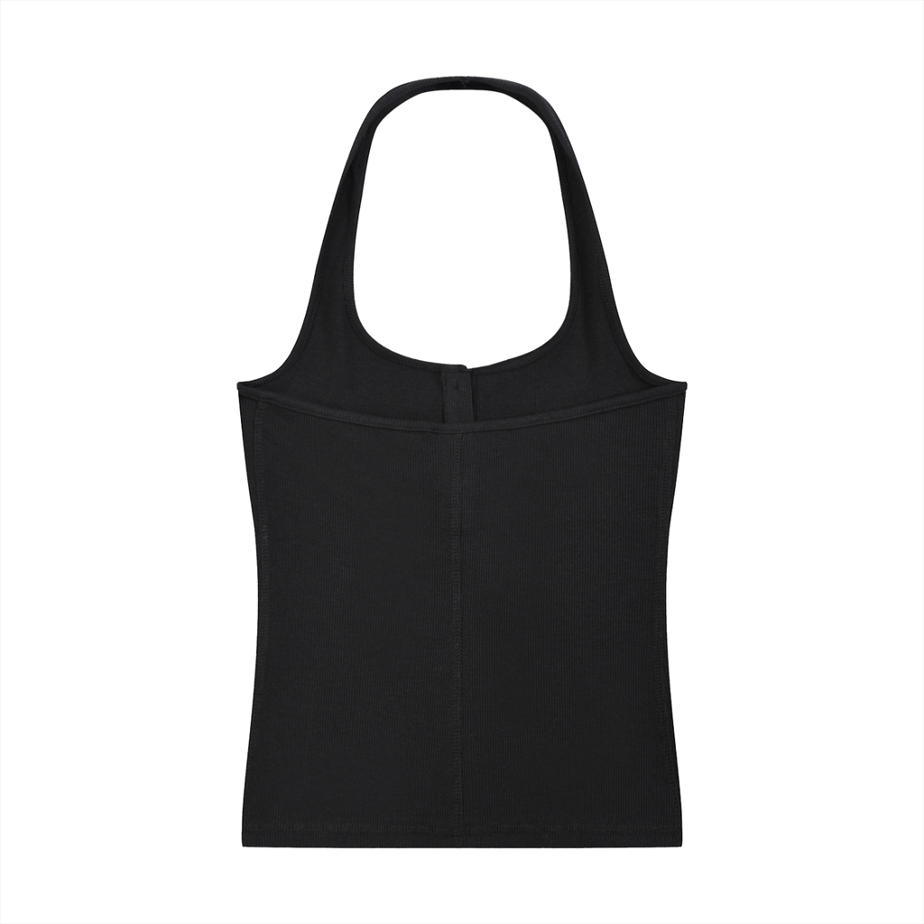Luxury London Clothing Ribbed Henley Tank Top