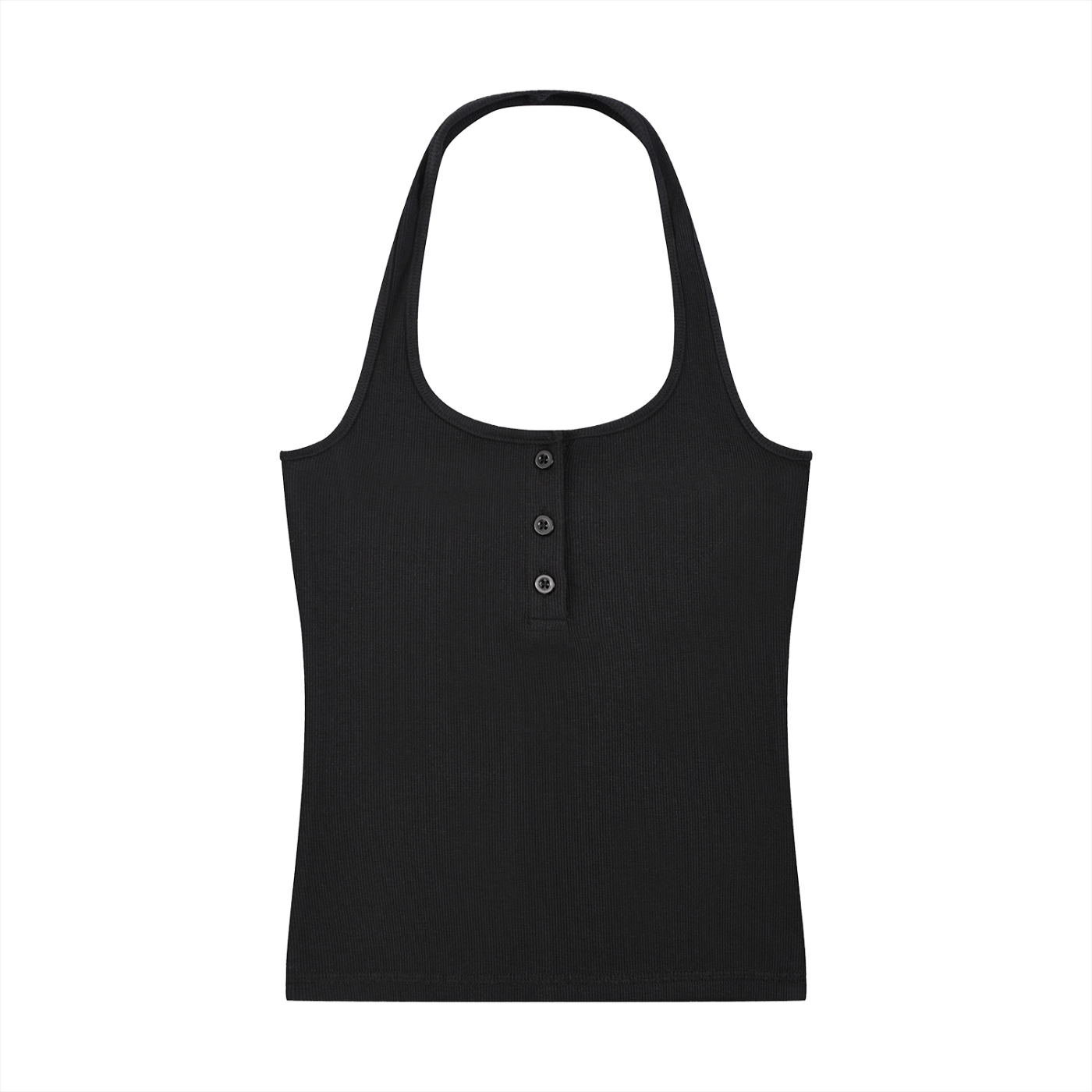 Luxury London Clothing Ribbed Henley Tank Top