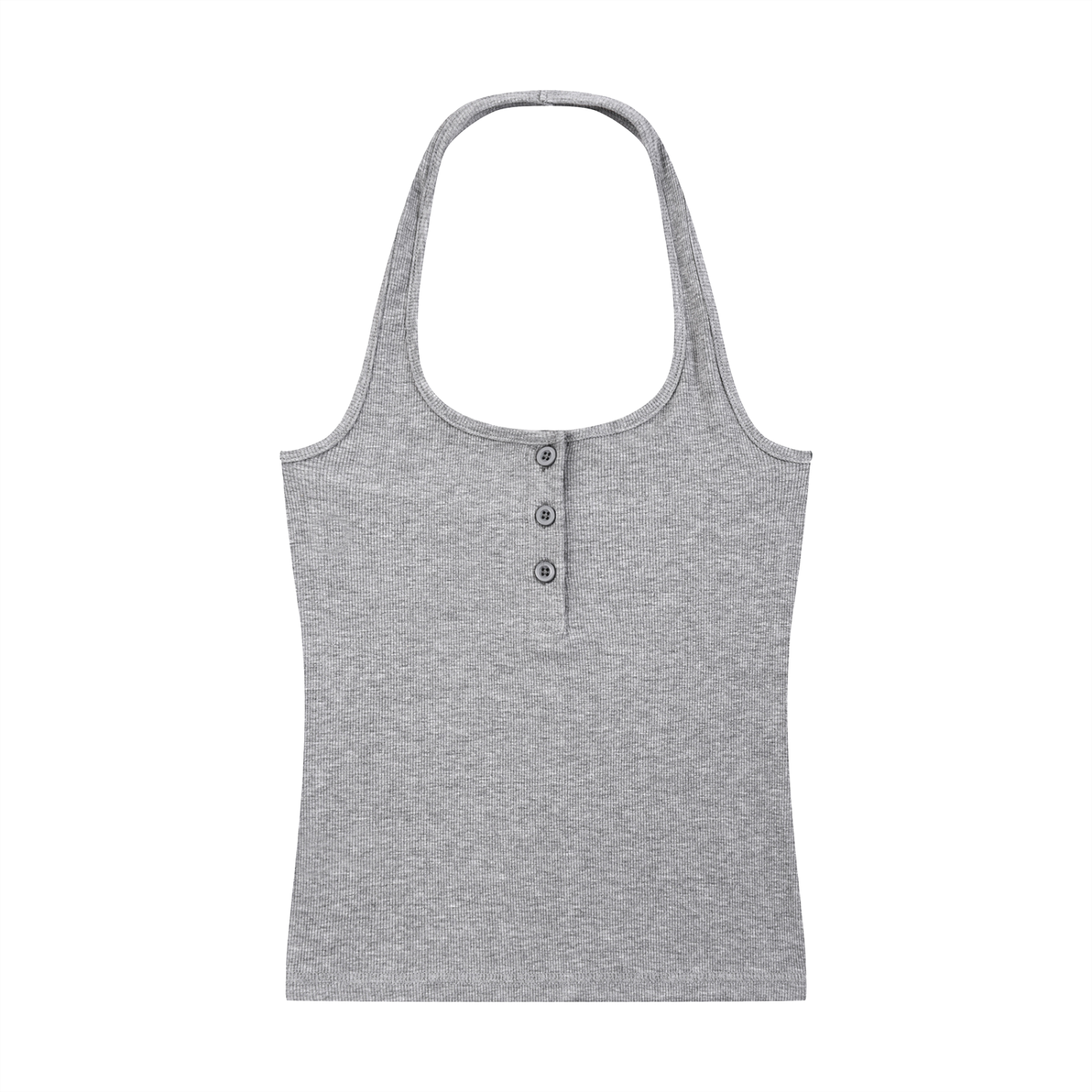 Luxury London Clothing Ribbed Henley Tank Top