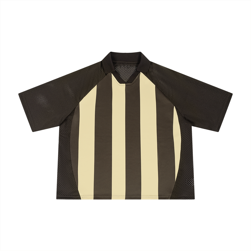 Luxury London Clothing Striped Mesh Boxy Soccer Jersey
