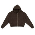 Luxury London Clothing Fleece Zip-Up Boxy Hoodie
