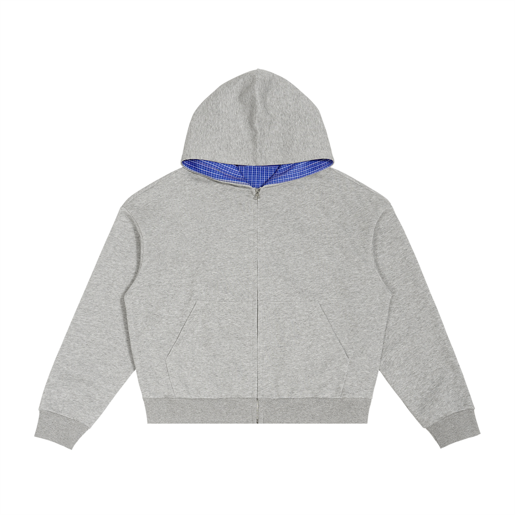 Luxury London Clothing Plaid Boxy Zip Hoodie