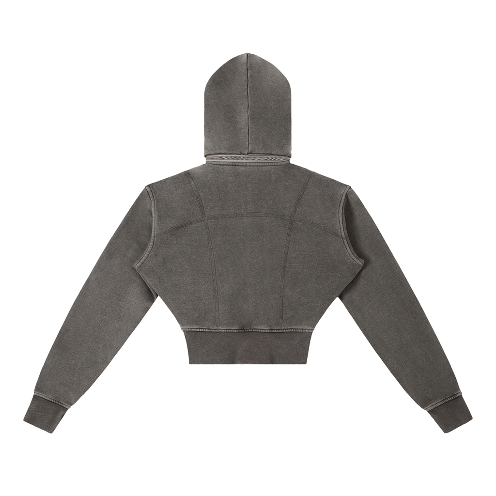 Luxury London Clothing Vintage Washed Cropped Fleece Hoodie