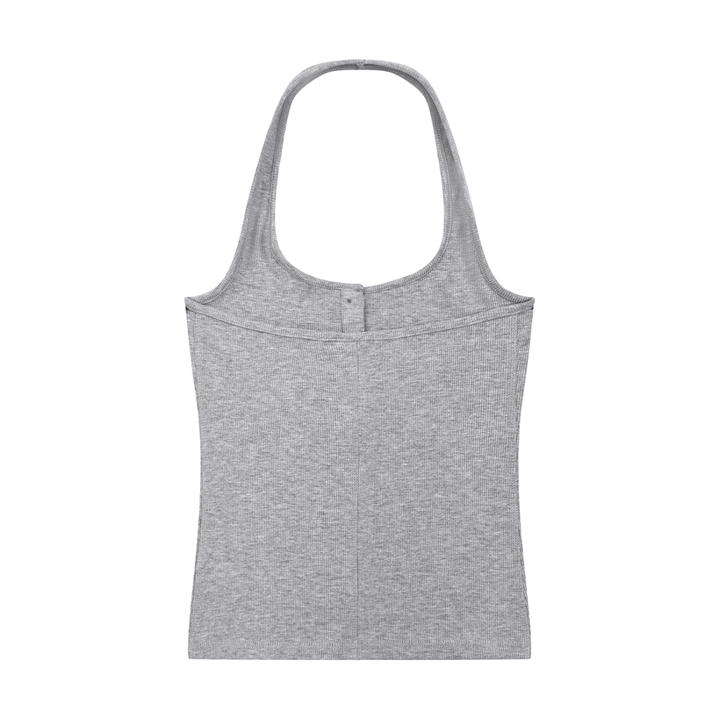 Luxury London Clothing Ribbed Henley Tank Top
