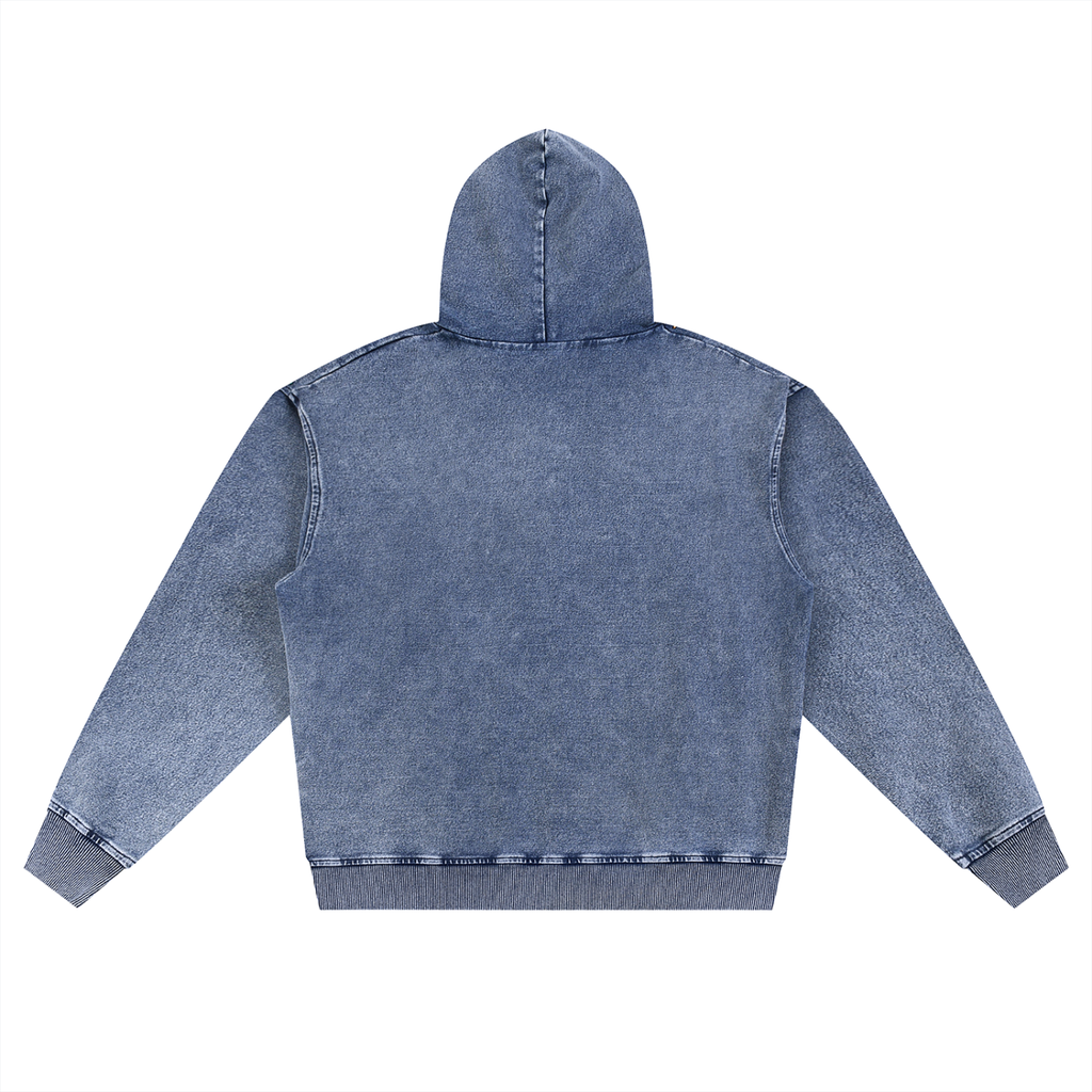 Luxury London Clothing Snow Wash Oversized Zip-Up Hoodie