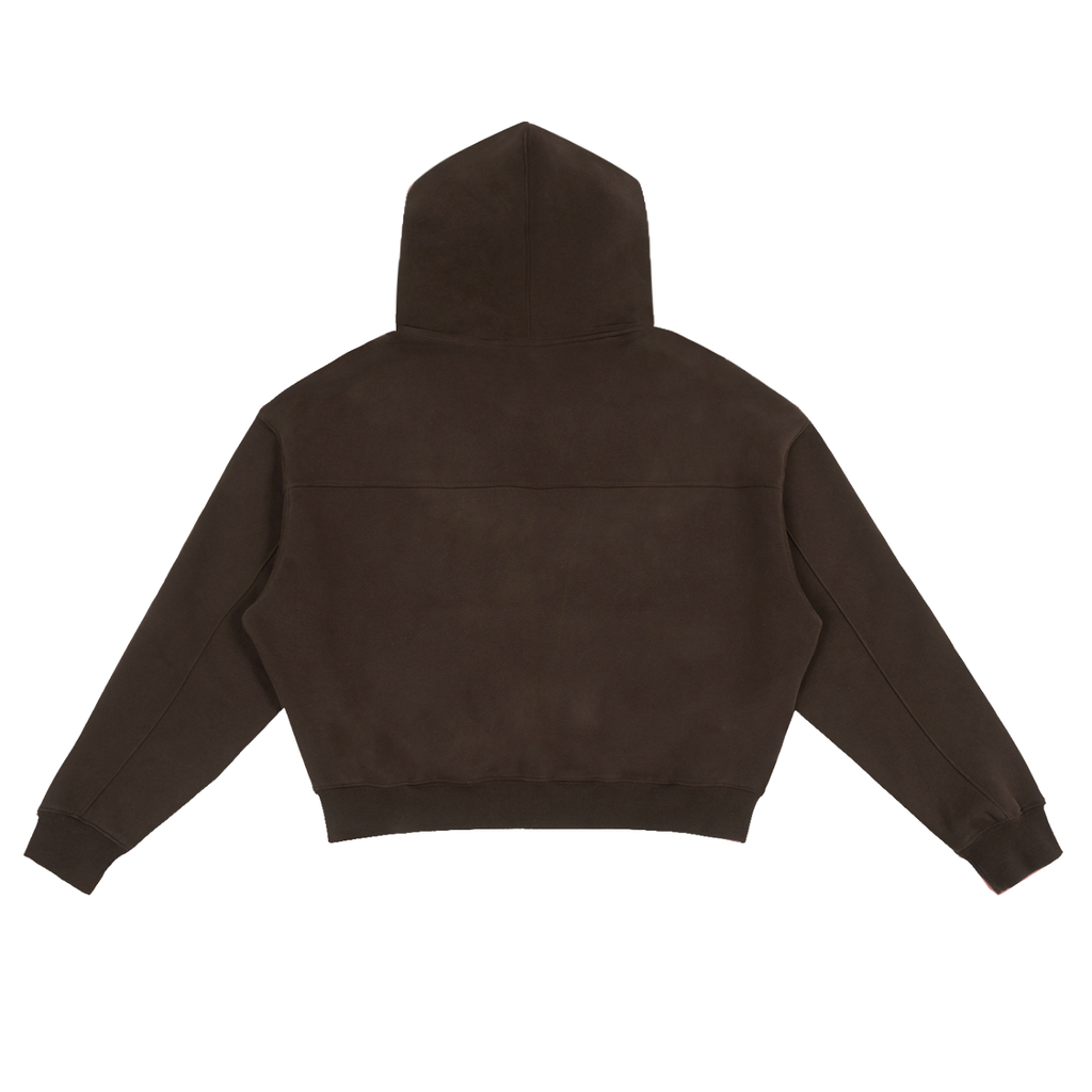 Luxury London Clothing Fleece Zip-Up Boxy Hoodie