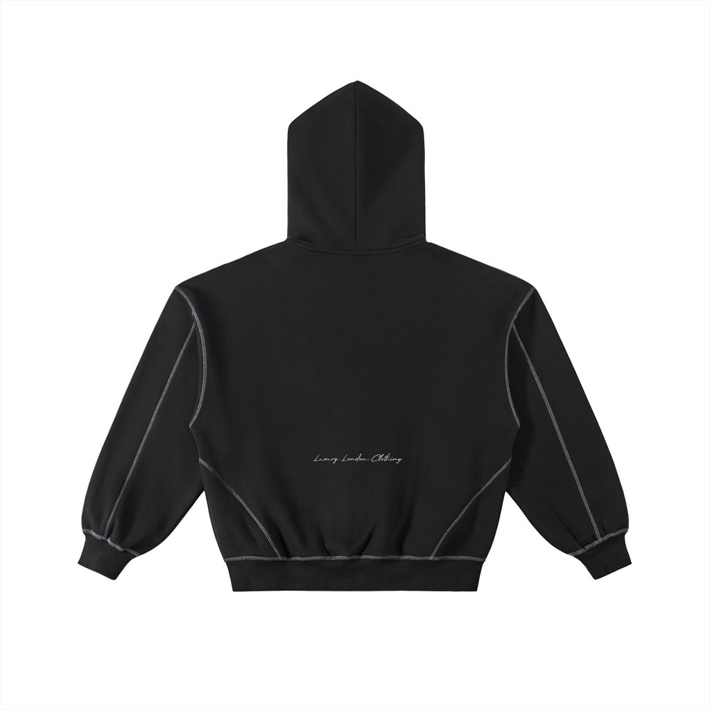 Luxury London Clothing Stitched Fleece Zip Hoodie