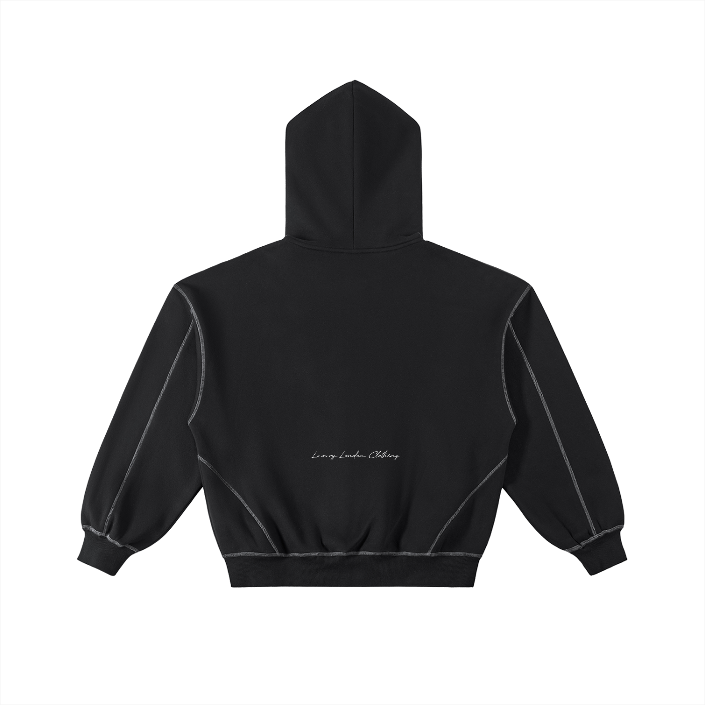 Luxury London Clothing Stitched Fleece Zip Hoodie