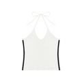 Luxury London Clothing Block Halter Crop Tank Top