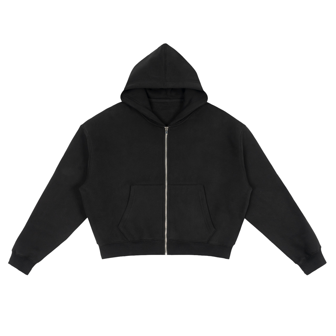 Luxury London Clothing Fleece Zip-Up Boxy Hoodie
