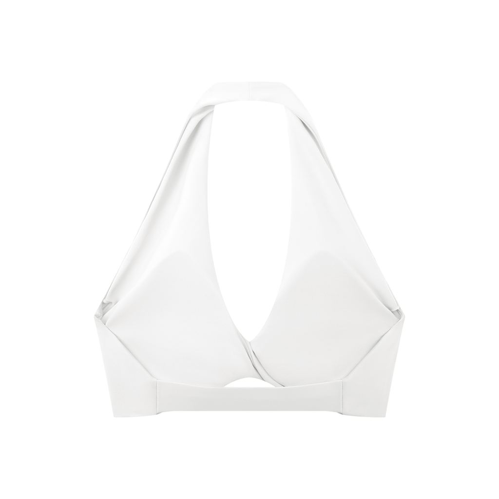 Luxury London Clothing Pleated Halter Sports Bra
