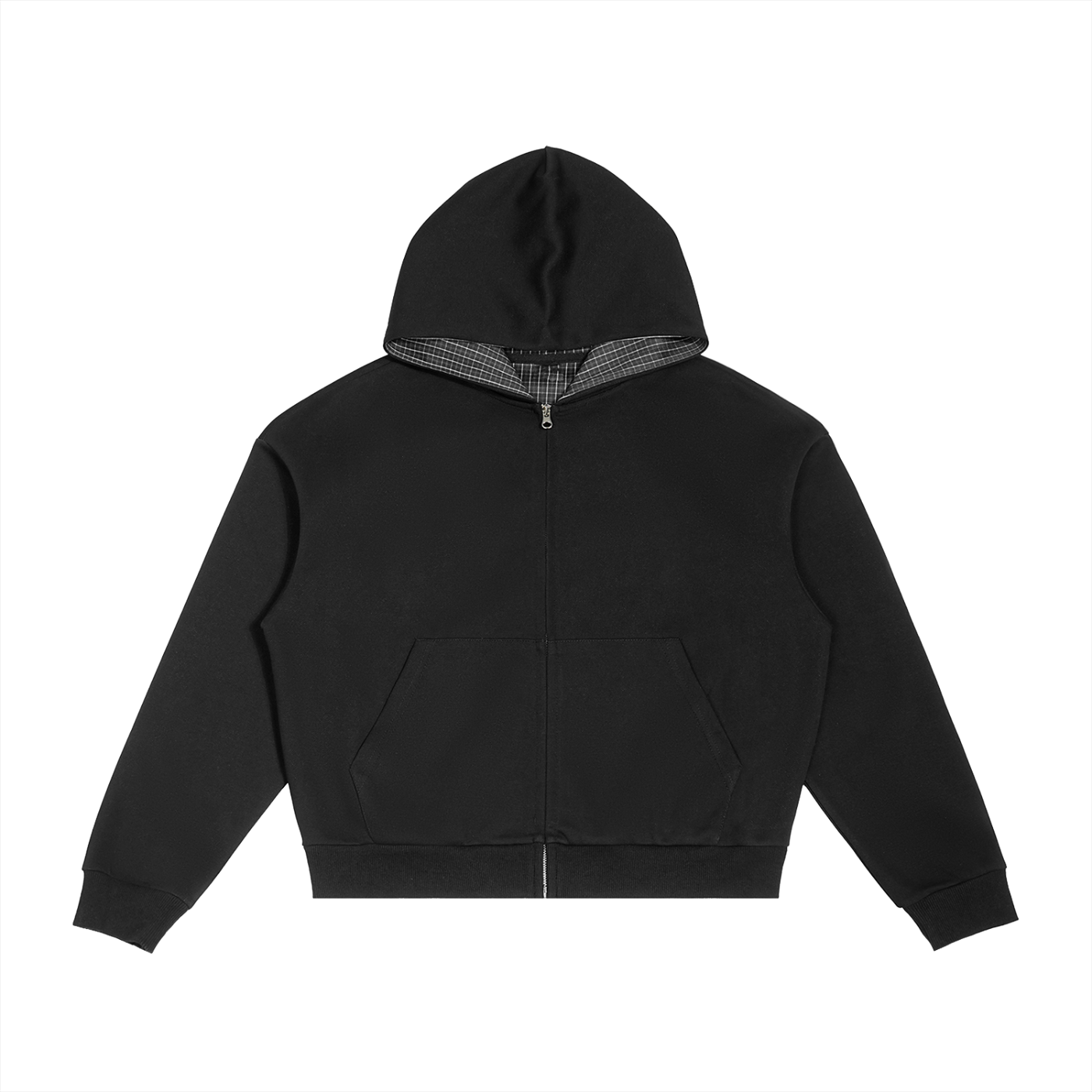 Luxury London Clothing Plaid Boxy Zip Hoodie