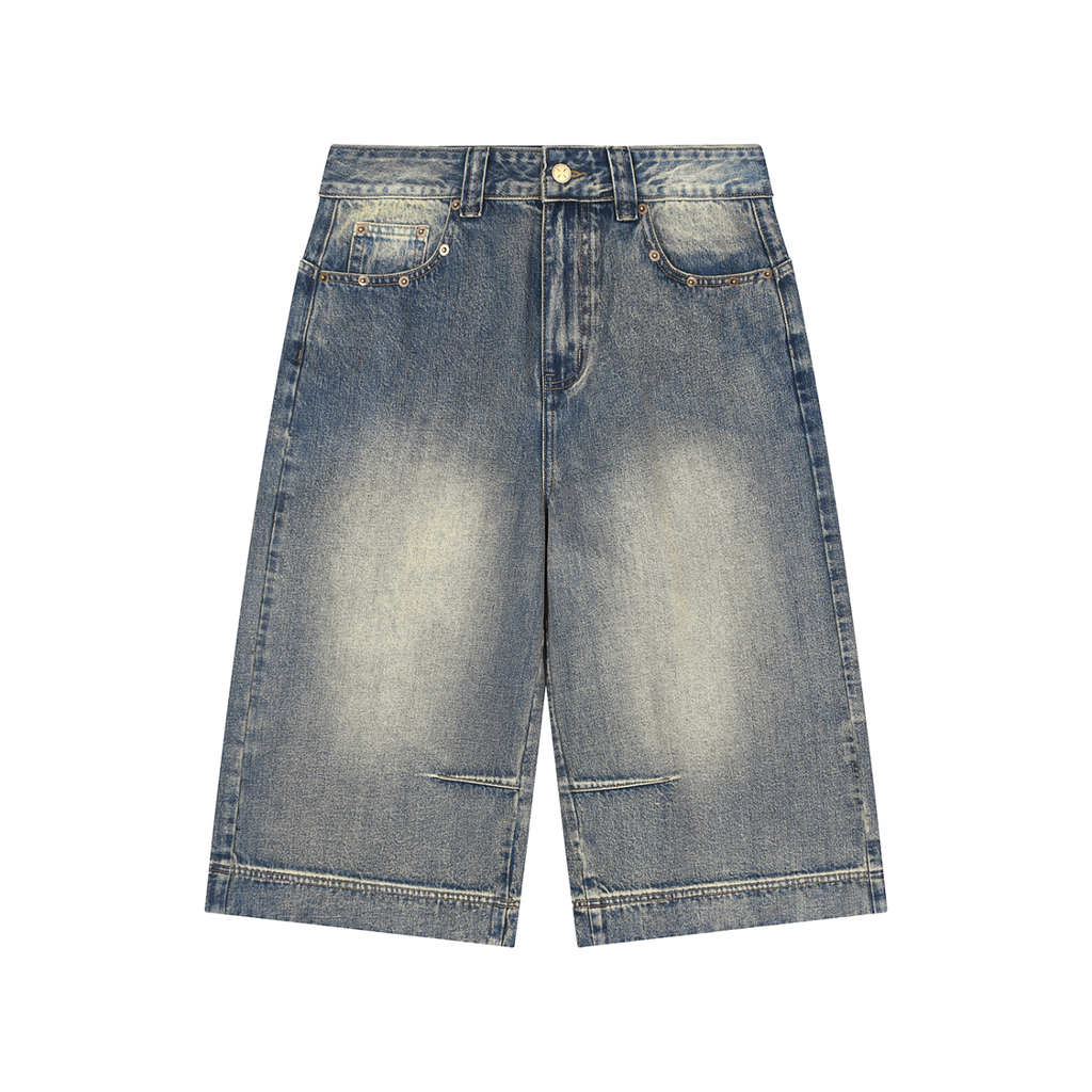 Luxury London Clothing Vintage Wash Baggy Denim Shorts