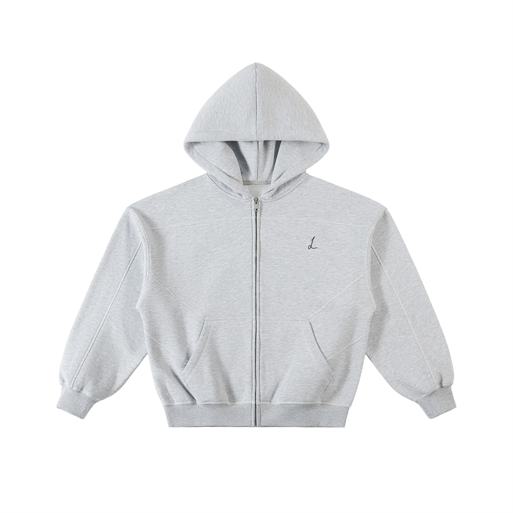 Luxury London Clothing Stitched Fleece Zip Hoodie