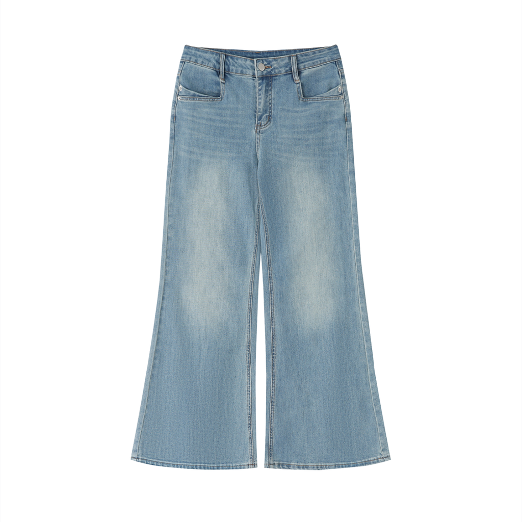 Luxury London Clothing Vintage Wash Flared Leg Jeans
