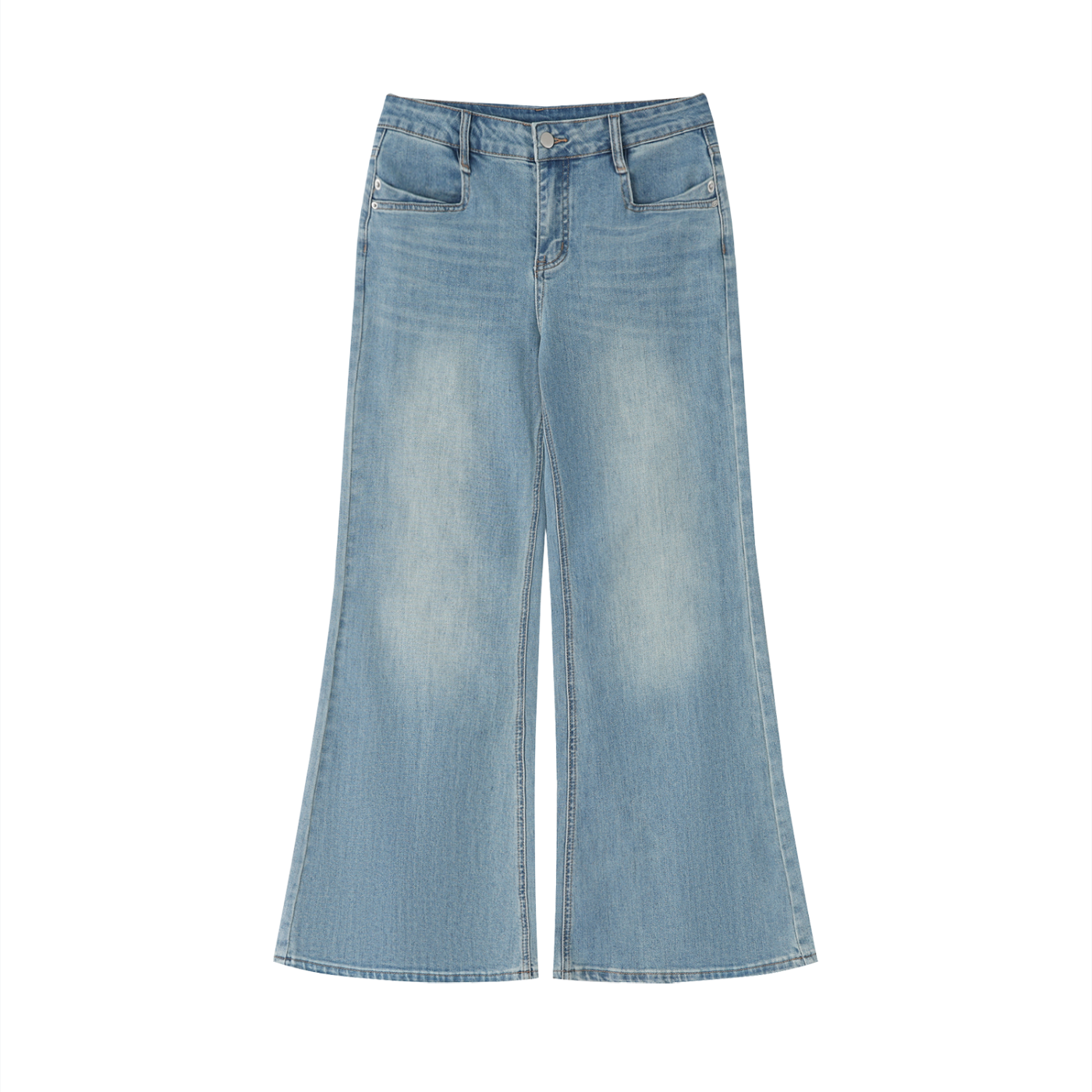 Luxury London Clothing Vintage Wash Flared Leg Jeans
