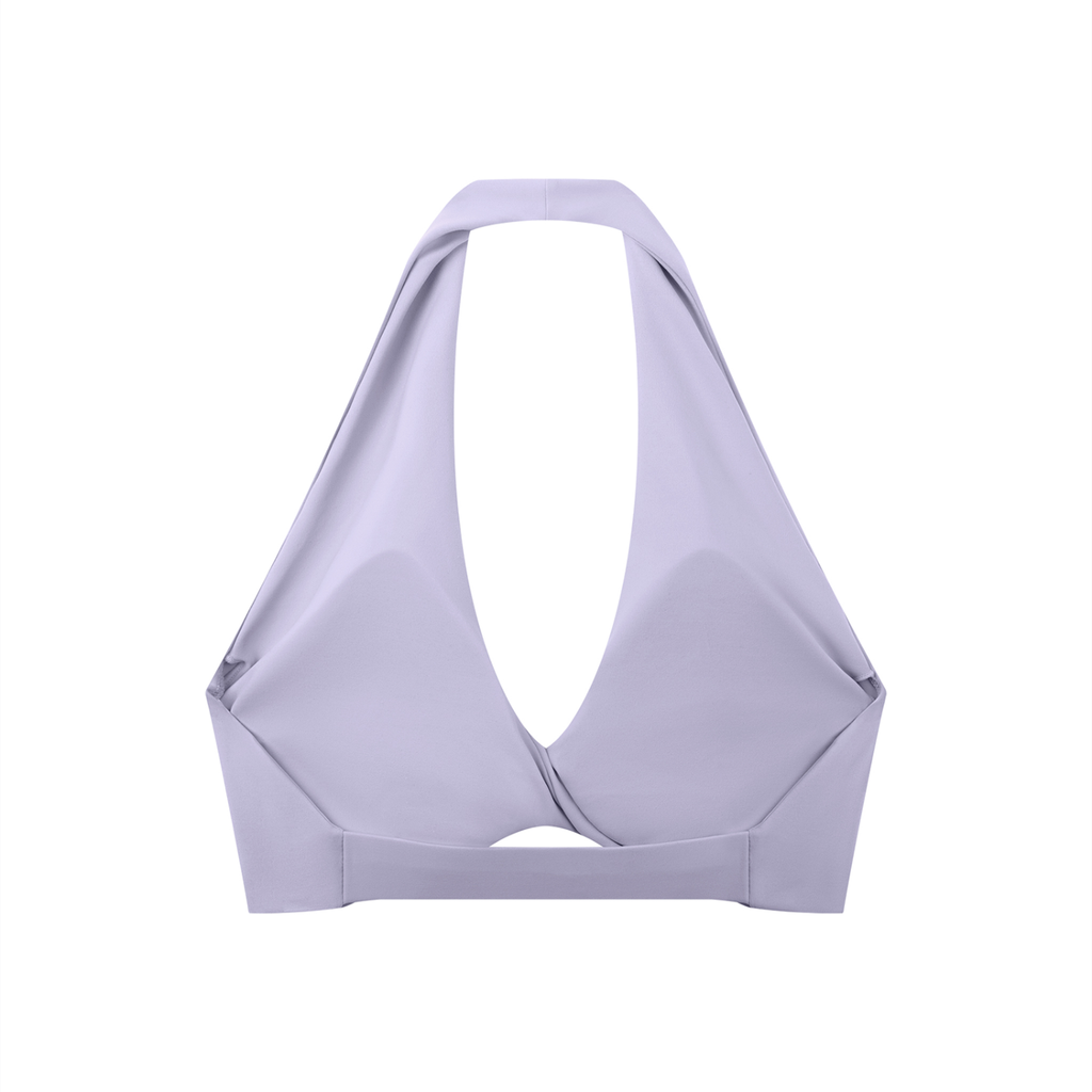Luxury London Clothing Pleated Halter Sports Bra
