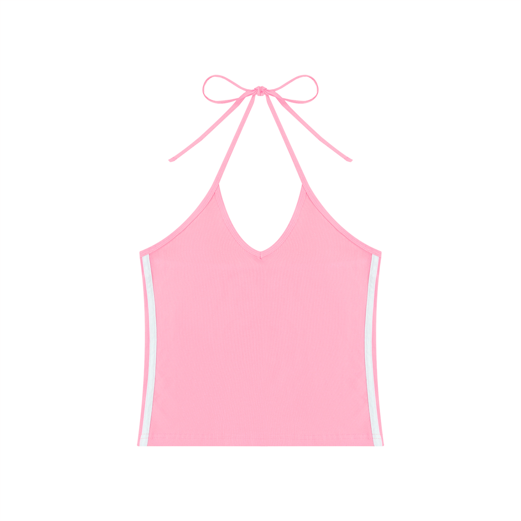 Luxury London Clothing Block Halter Crop Tank Top