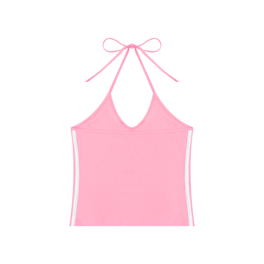 Luxury London Clothing Block Halter Crop Tank Top