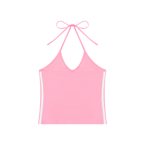 Luxury London Clothing Block Halter Crop Tank Top