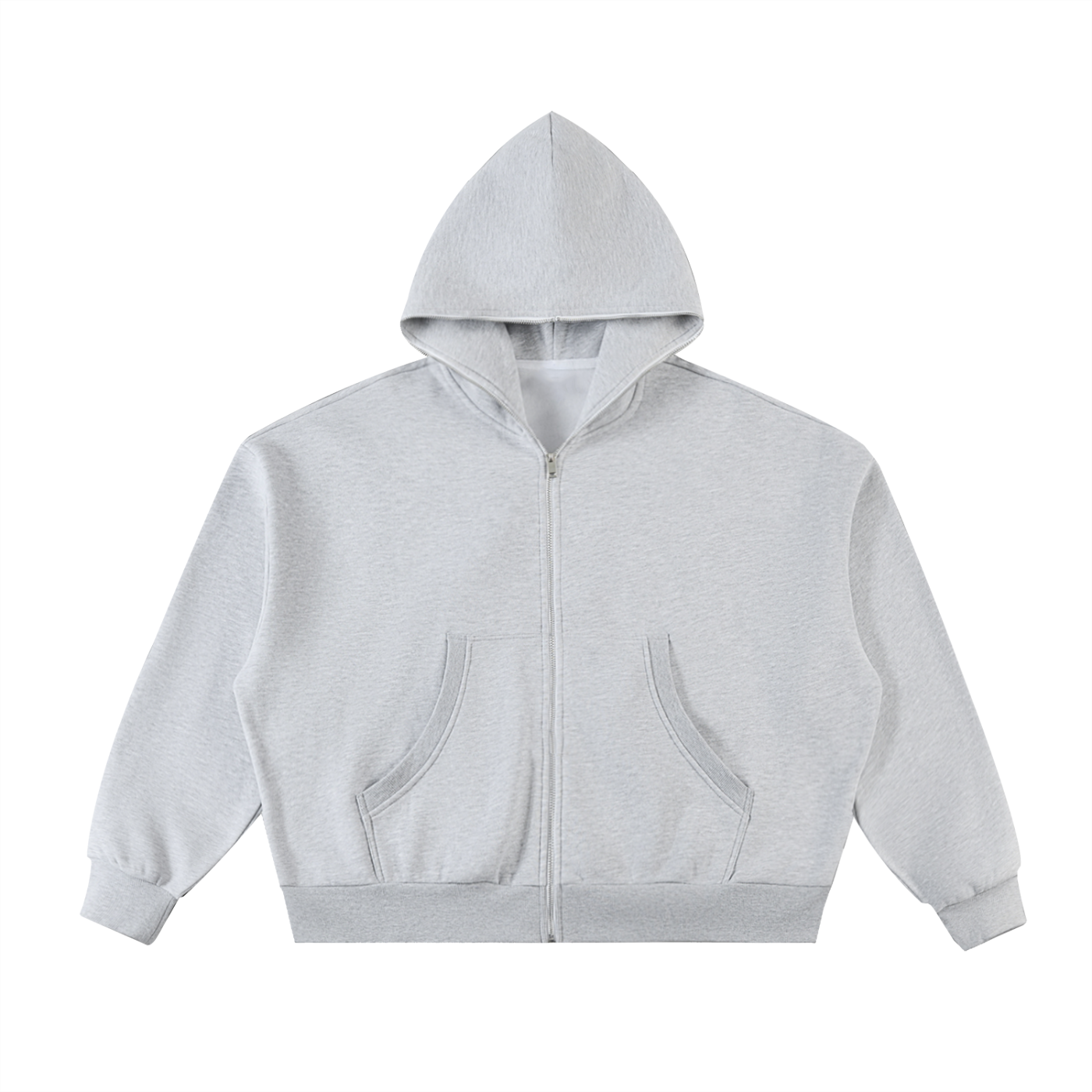 Luxury London Clothing Fleeced Full-Zip Boxy Hoodie