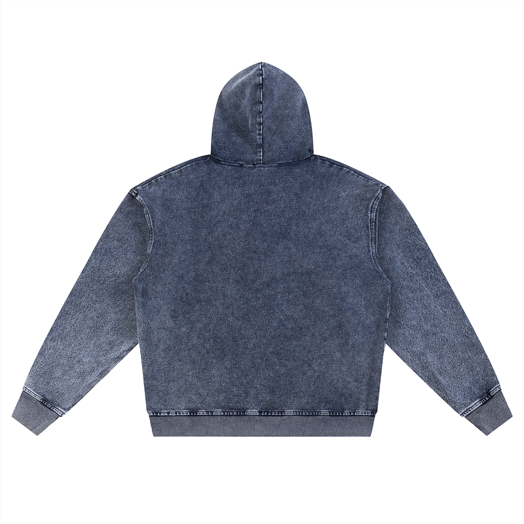 Luxury London Clothing Snow Wash Oversized Zip-Up Hoodie