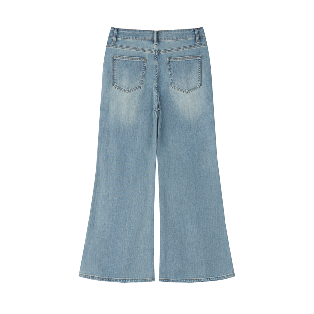 Luxury London Clothing Vintage Wash Flared Leg Jeans