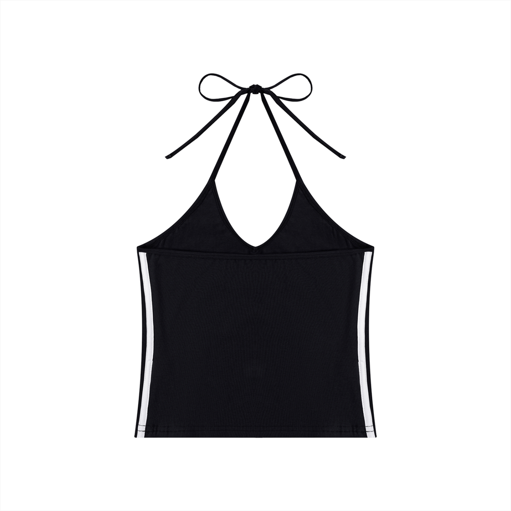 Luxury London Clothing Block Halter Crop Tank Top