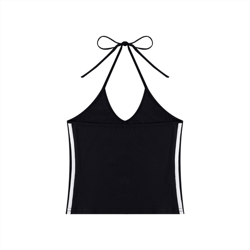 Luxury London Clothing Block Halter Crop Tank Top