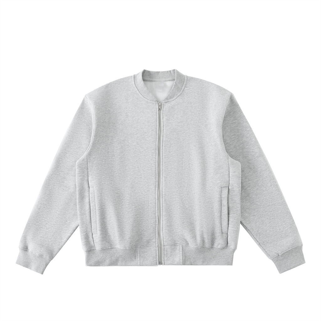 Luxury London Clothing Zip-Up Fleeced Varsity Jacket